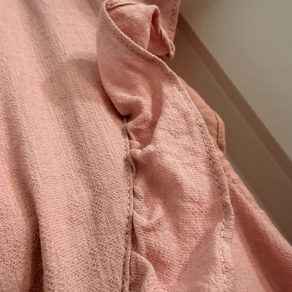 Entro Blush Ruffled Button-Down Blouse - Picture 2 of 4